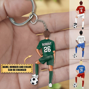 Personalized Soccer Acrylic Keychain For Soccer Player, Soccer Lover