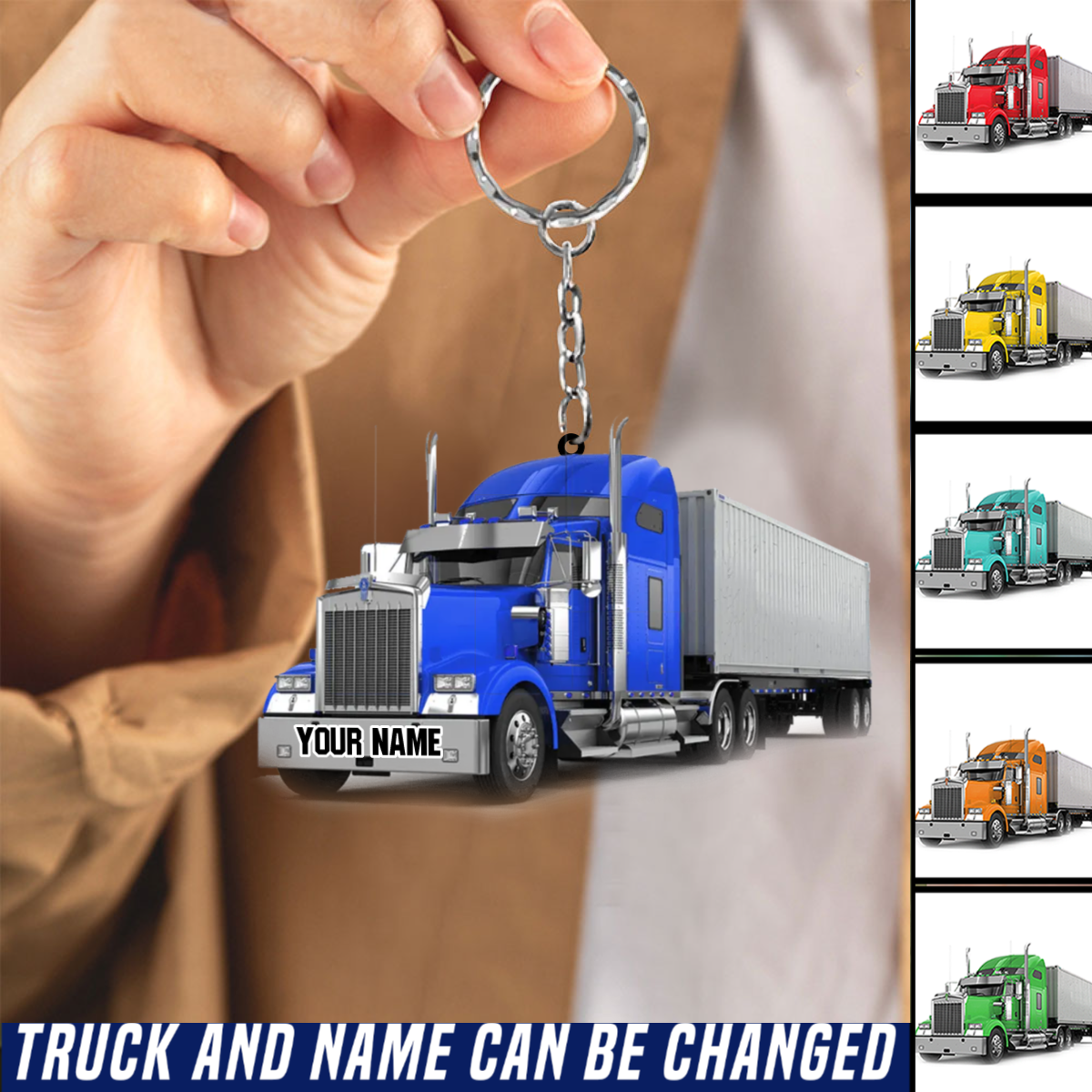 Gift For Father Trucker Personalized Acrylic Keychain