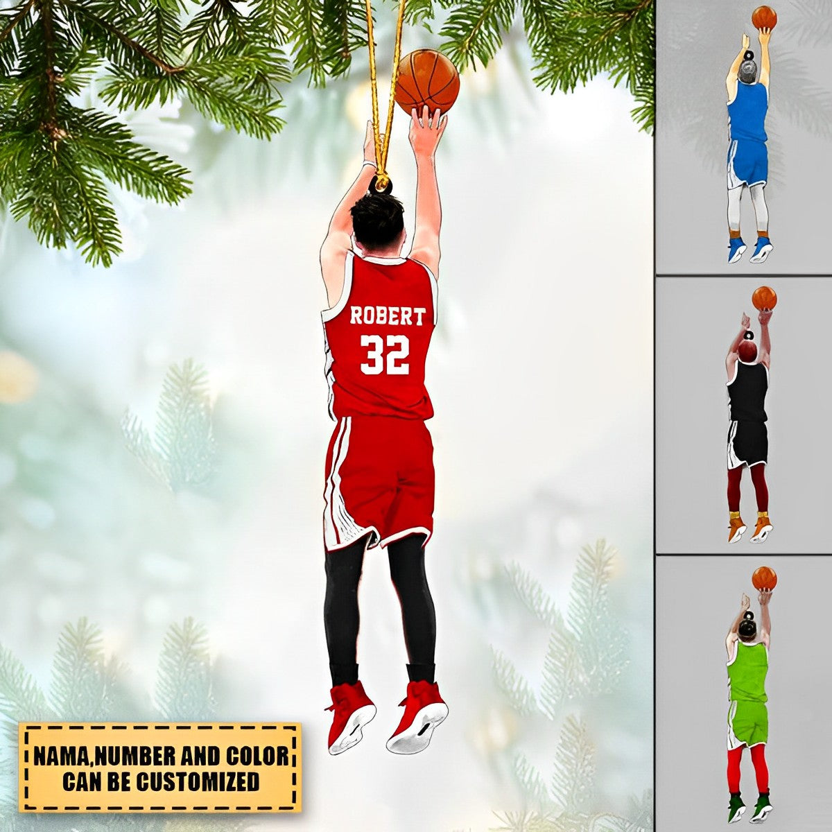 Personalized Basketball Player Acrylic Christmas Ornament For Basketball Lover,Basketball Player