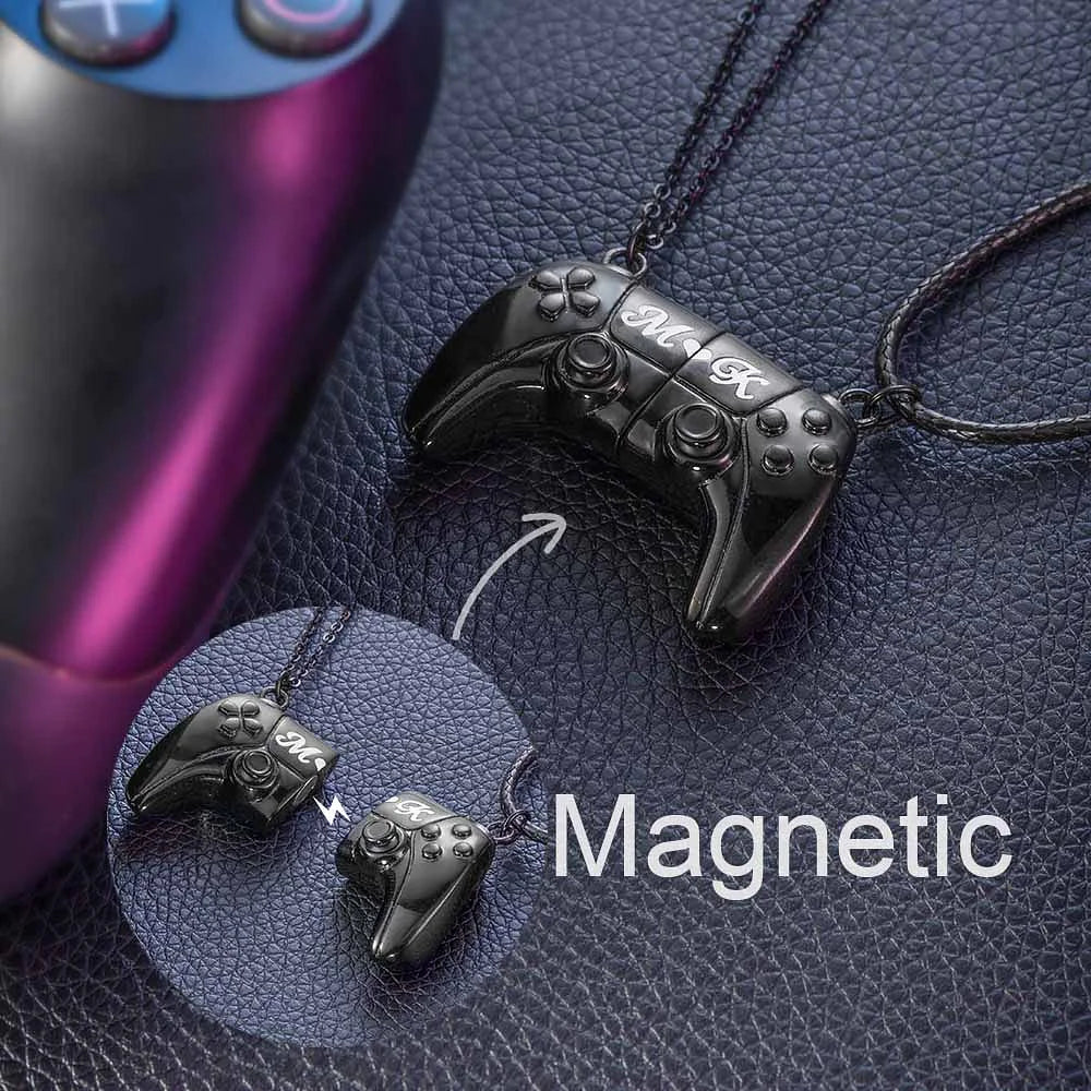 Personalized Magnetic Gamer Matching Necklace Set