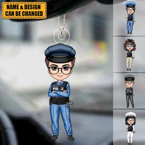 Police Officer - Personalized Car Ornament - Christmas Gift For Police