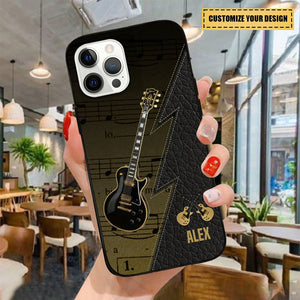 Personaziled Name Black Guitar Phone Case