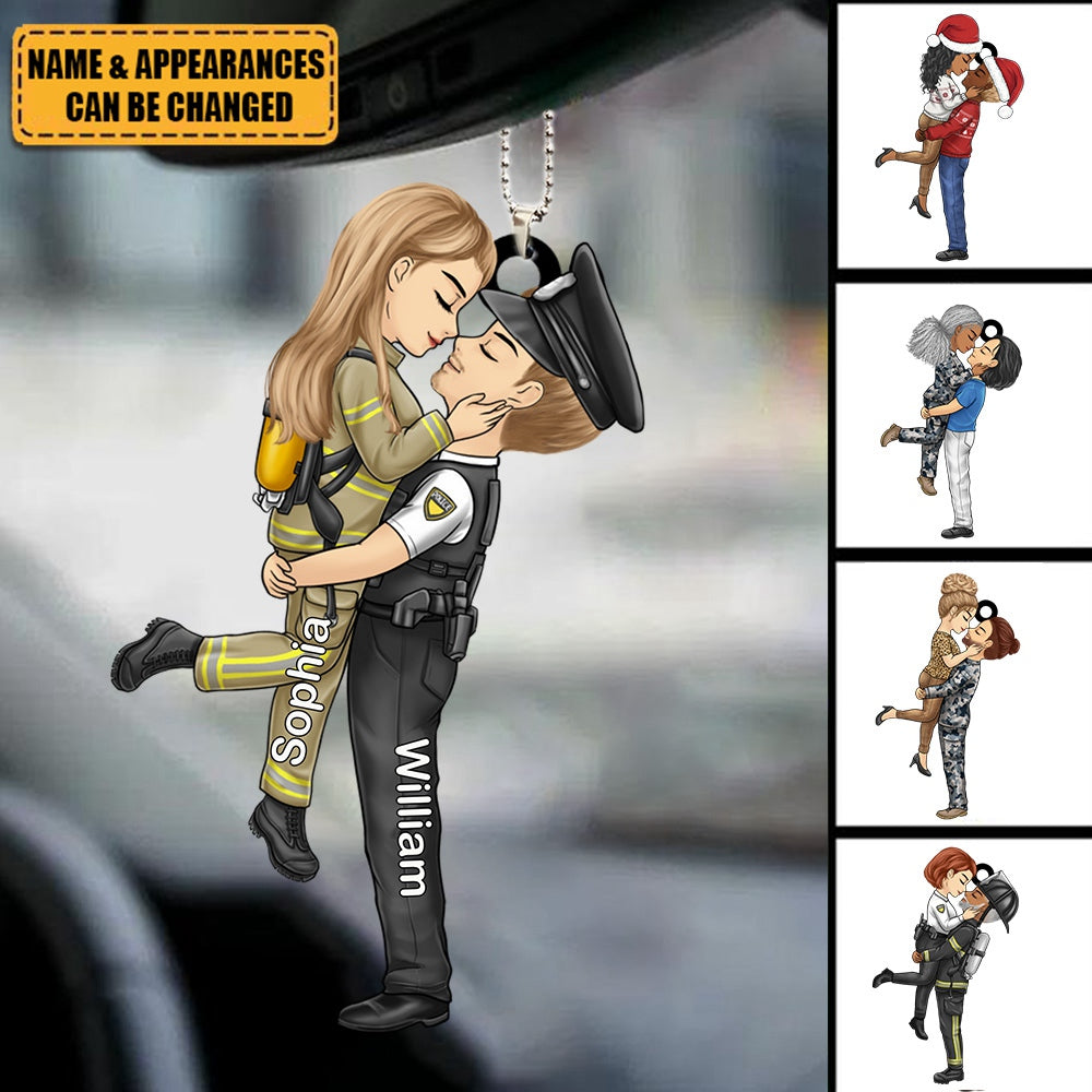 Couple Personalized Car Ornament - Perfect Gift For Husband Wife, Anniversary, Occupations