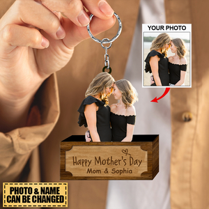 Personalized Upload Photo Mother's Day Keychain