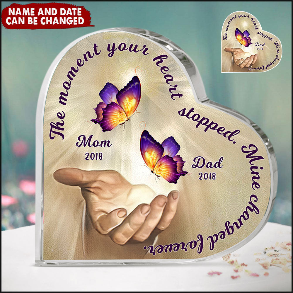 The Moment Your Heart Stopped Mine Changed Forever Personalized Acrylic Plaque KNV07MAY22DD3