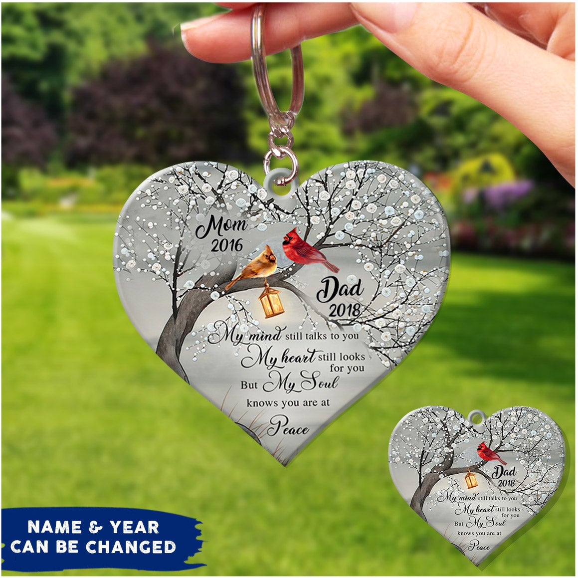 My Mind Still Talks To You My Heart Still Looks For You Memory Personalized Acrylic Keychain KNV14JAN22DD1