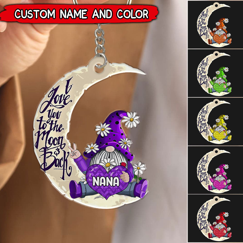 Grandma- Mom, I Love Nana- Mom To The Moon And Back, Gift For Memaw- Mum Personalized Keychain LPL04MAR22TP3