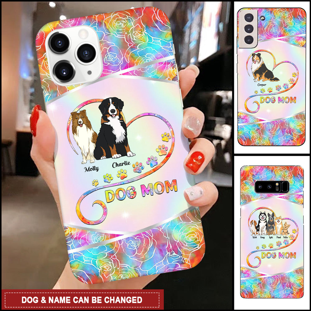 Cute Sitting Dog In Heart Personalized Glass Phone case