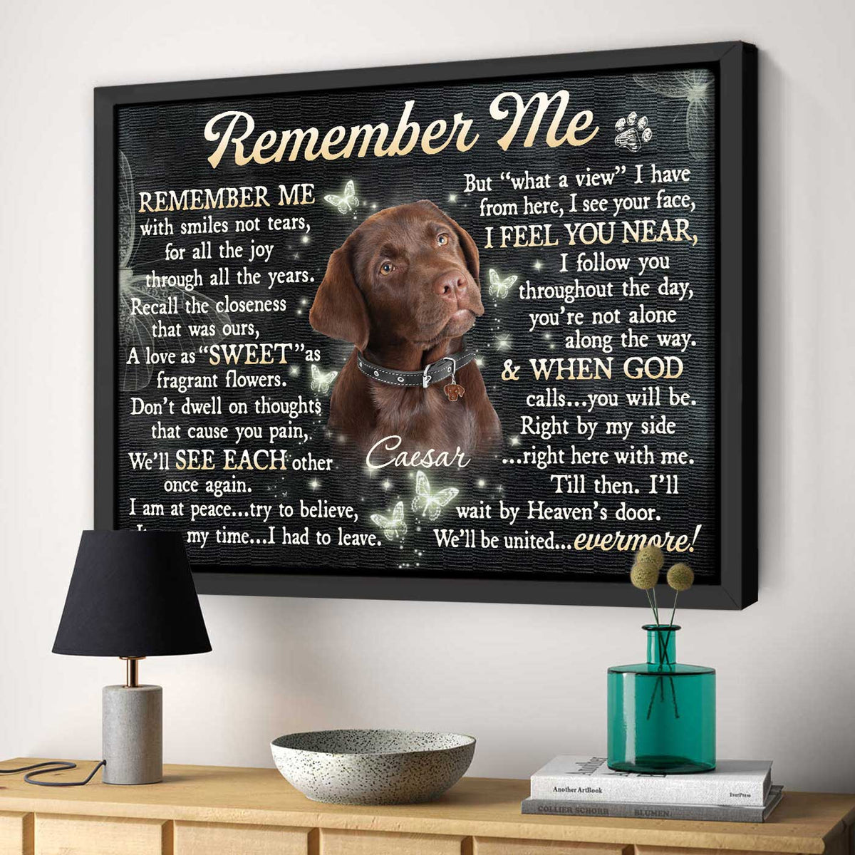 Gift For Someone Who Lost A Pet, Personalized Pet Memorial Canvas, Remember me