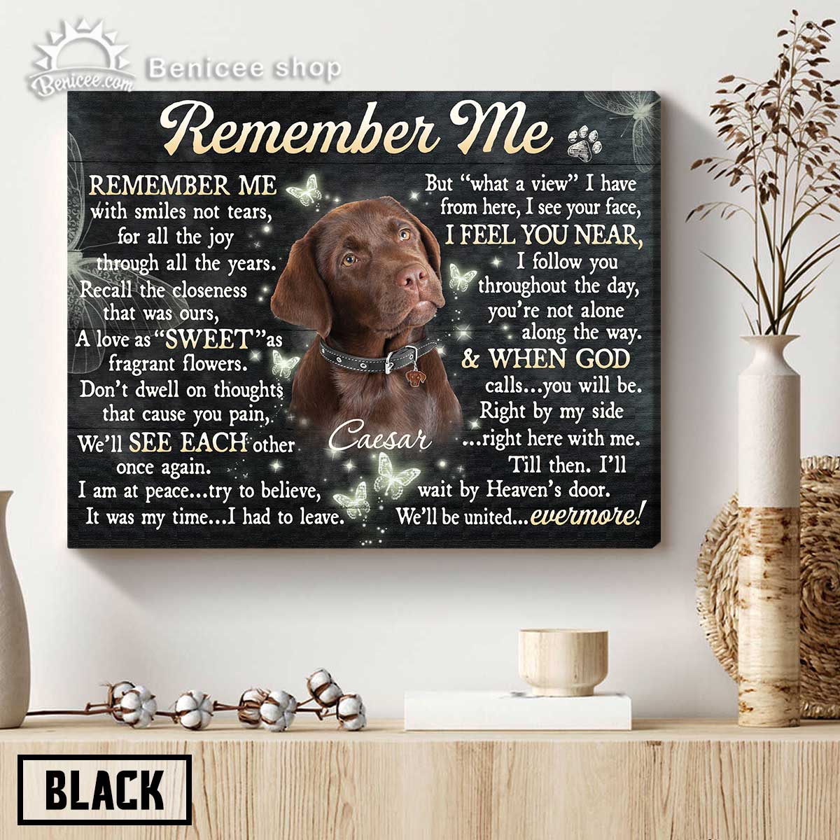Gift For Someone Who Lost A Pet, Personalized Pet Memorial Canvas, Remember me