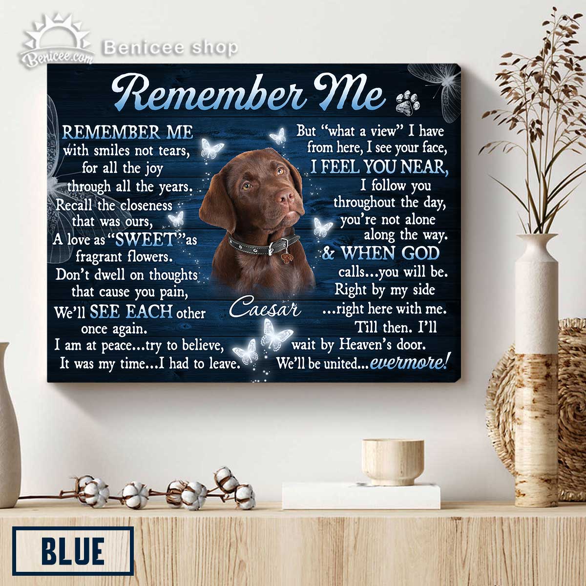 Gift For Someone Who Lost A Pet, Personalized Pet Memorial Canvas, Remember me