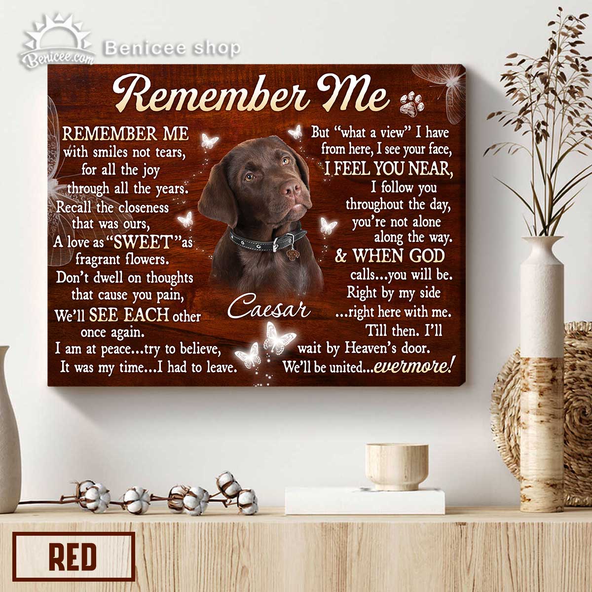 Gift For Someone Who Lost A Pet, Personalized Pet Memorial Canvas, Remember me