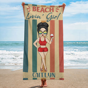 Beach Lovin Girl - Personalized Beach Towel