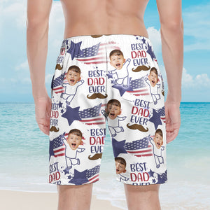 Photo Inserted Best Dad Ever - Personalized Men's Beach Shorts
