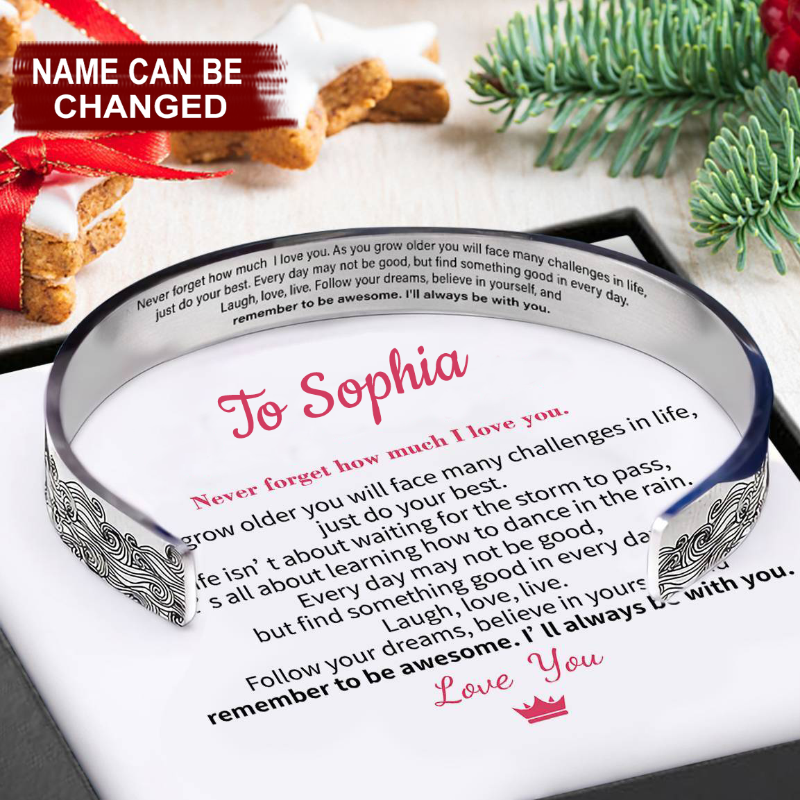 I Will Always Be With You - Personalized Cuff Bracelet