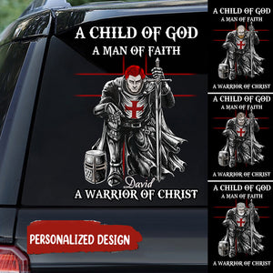 A Child Of God, A Man Of Faith, A Warrior Of Christ Knight Templars Personalized Decal