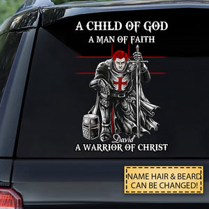 A Child Of God, A Man Of Faith, A Warrior Of Christ Knight Templars Personalized Decal