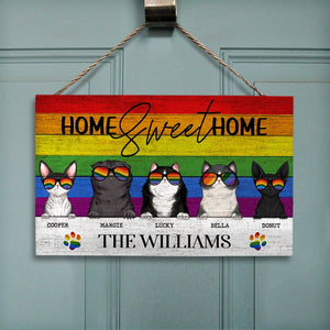 Cat Pride Home Sweet Home - Personalized Custom Wood Rectangle Sign