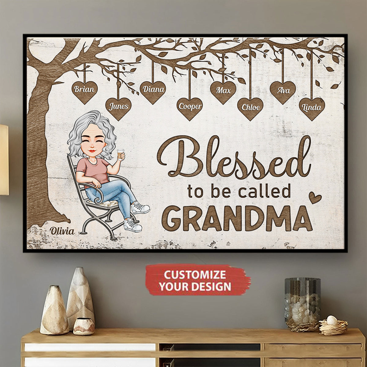 Blessed To Be Called Nana - Gift For Family - Personalized Poster
