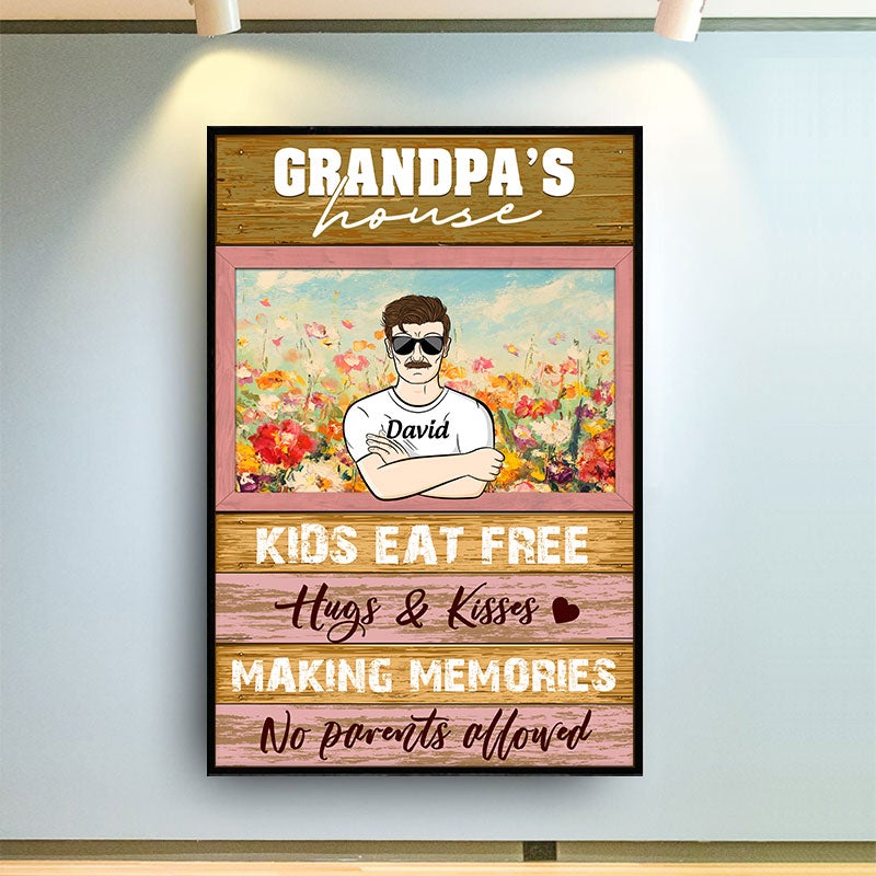 Grandma Grandpa's House Making Memories - Family Gifts - Personalized Custom Poster