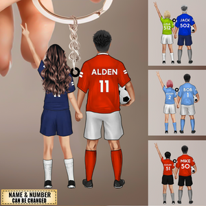 Personalized Football Couple Keychain