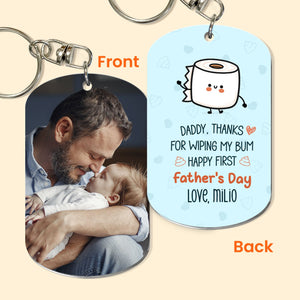 (Photo Inserted) Daddy Thanks For Wiping My Bum - Personalized Keychain