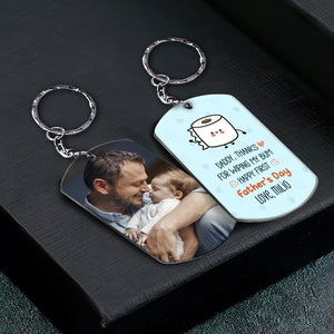 (Photo Inserted) Daddy Thanks For Wiping My Bum - Personalized Keychain