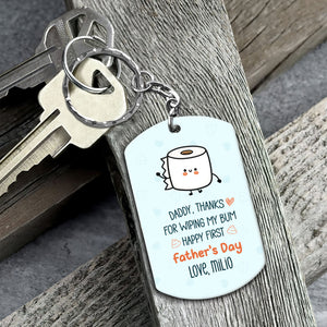 (Photo Inserted) Daddy Thanks For Wiping My Bum - Personalized Keychain
