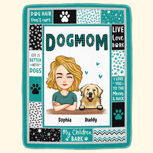 Dog Mom - Dog Dad - Personalized Blanket - Birthday, Loving, Funny Gift For Dog Mom, Dog Dad, Dog Owner, Dog Lover
