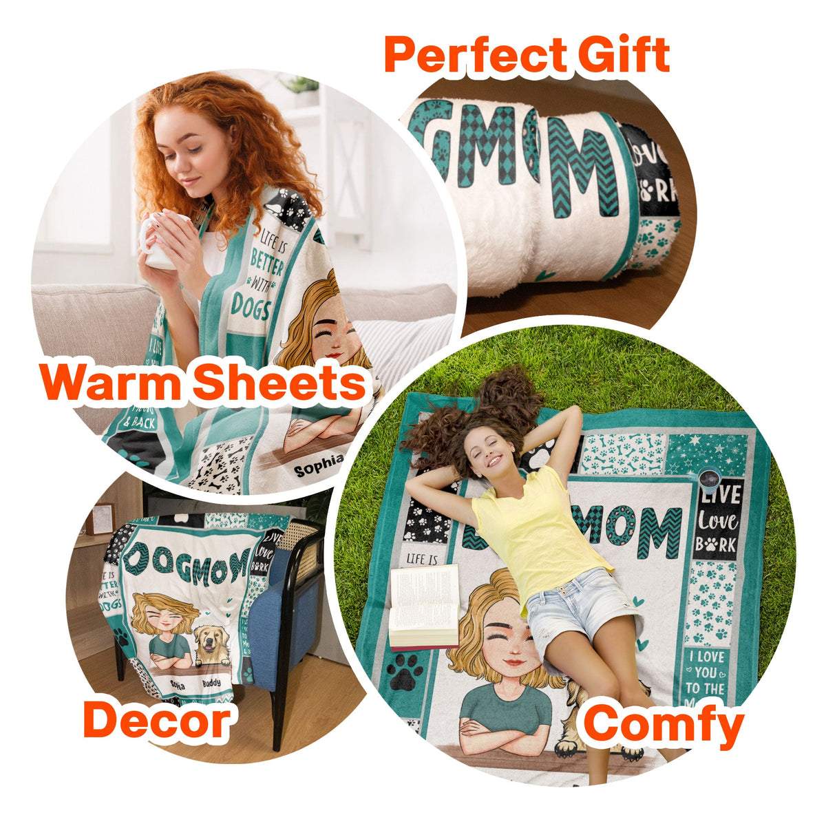 Dog Mom - Dog Dad - Personalized Blanket - Birthday, Loving, Funny Gift For Dog Mom, Dog Dad, Dog Owner, Dog Lover