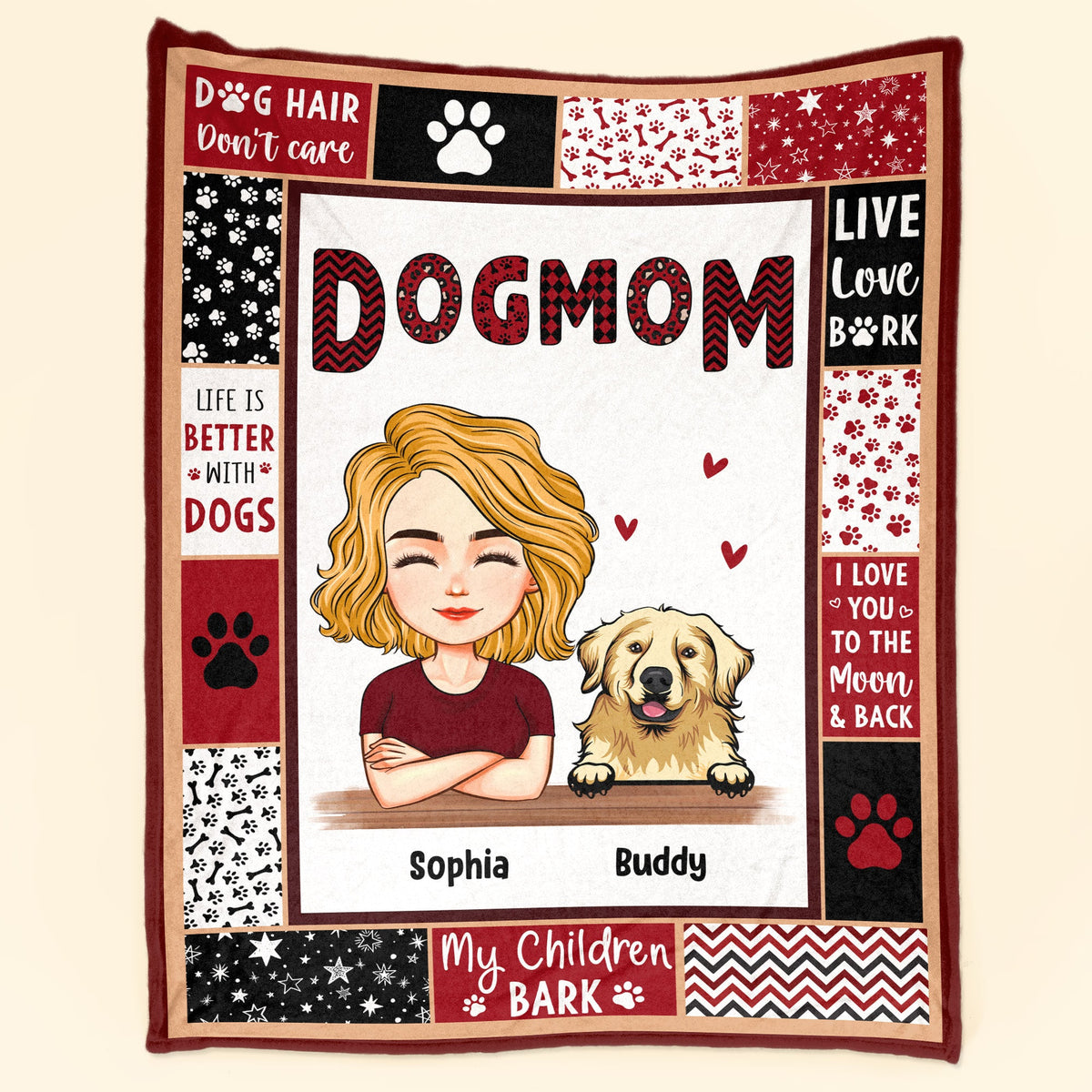 Dog Mom - Dog Dad - Personalized Blanket - Birthday, Loving, Funny Gift For Dog Mom, Dog Dad, Dog Owner, Dog Lover