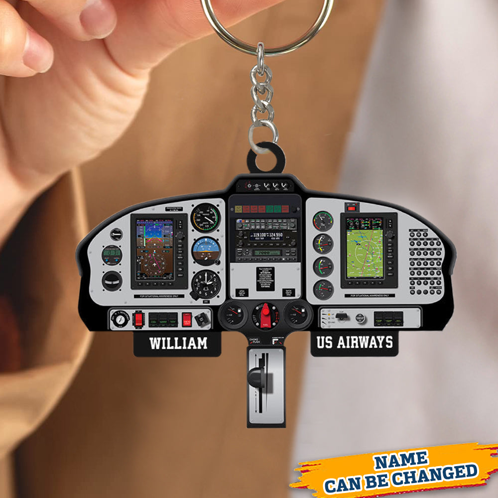 Personalized Aircraft Cockpit Keychain, Gift For Aircraft Lovers