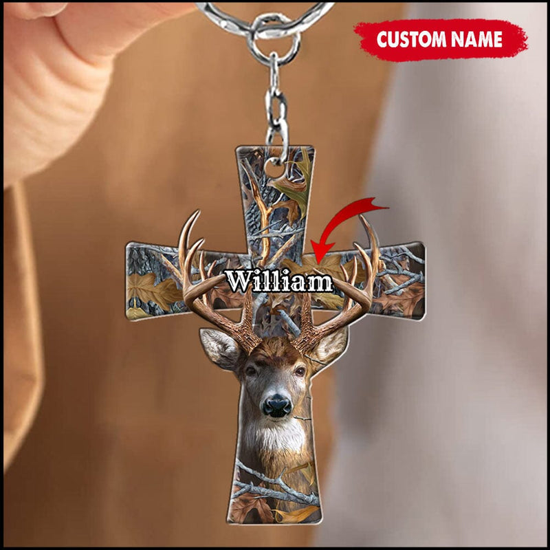 Custom Name Deer Lovers Perfectt Gift Acrylic Keychain