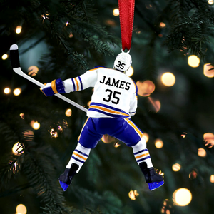 Ice Hockey Player - Personalized Christmas Ornament