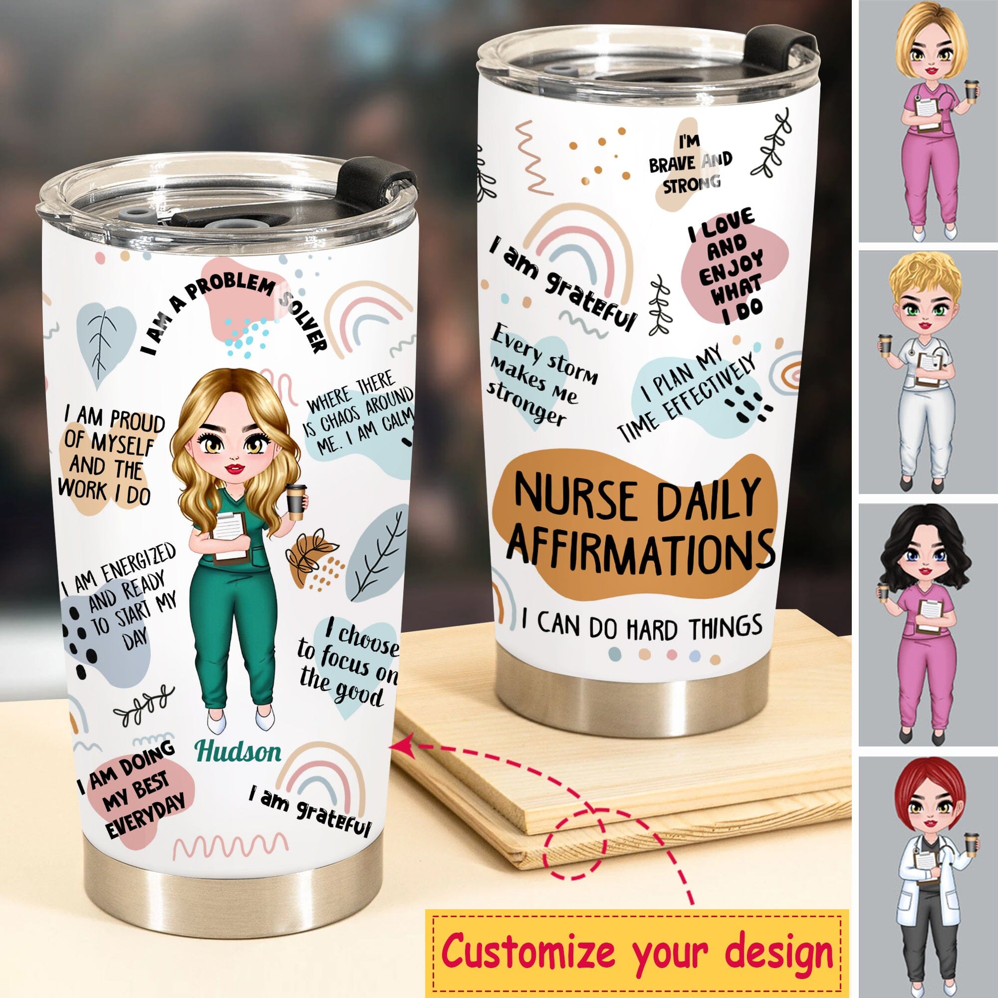 Nurse Daily Affirmations Personalized Tumbler