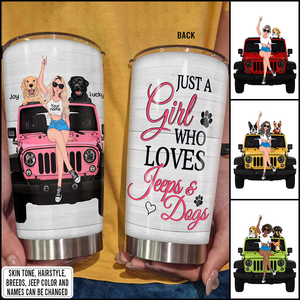 Just A Girl Who Loves OFF-ROAD Car And Dogs Personalized Tumbler