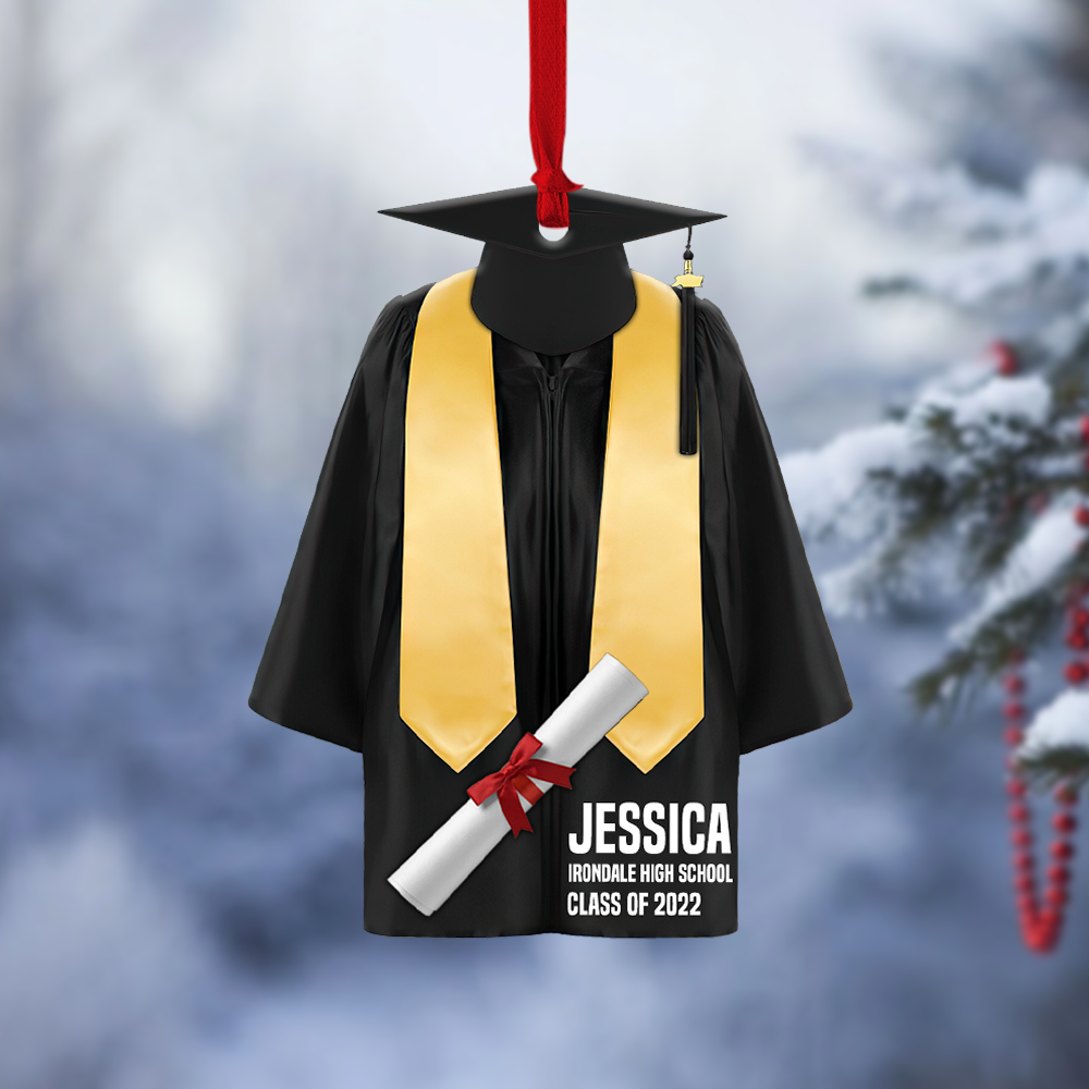Graduation Gown, Personalized Acrylic Ornament For Senior Graduate
