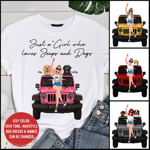 Just A Girl Who Loves OFF-ROAD Car And Dogs Personalized Shirt
