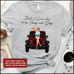 Just A Girl Who Loves OFF-ROAD Car And Dogs Personalized Shirt