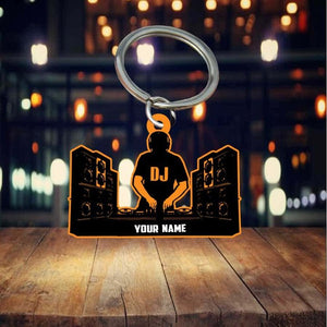 Personalized DJ Deejay Acrylic Flat Keychain