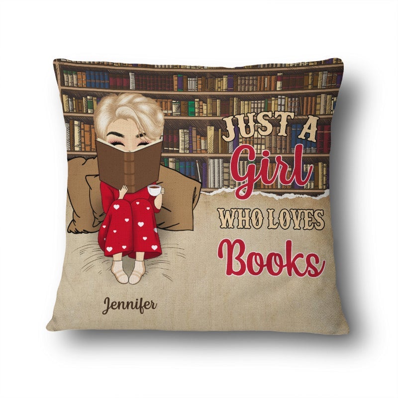 Reading Chibi Girl Just A Girl Who Loves Books - Personalized Custom Pillowcase