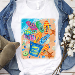 Nana's Beach Buddies Summer Flip Flop Personalized T-shirt