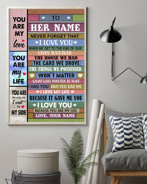 Never Forget That I Love You - Lovely Gift For Wife Vertical Poster