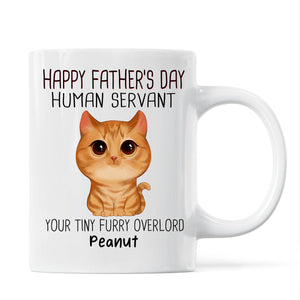 Watercolor Cute Cats Happy Father‘s Day Cat Human Servant Personalized Mug