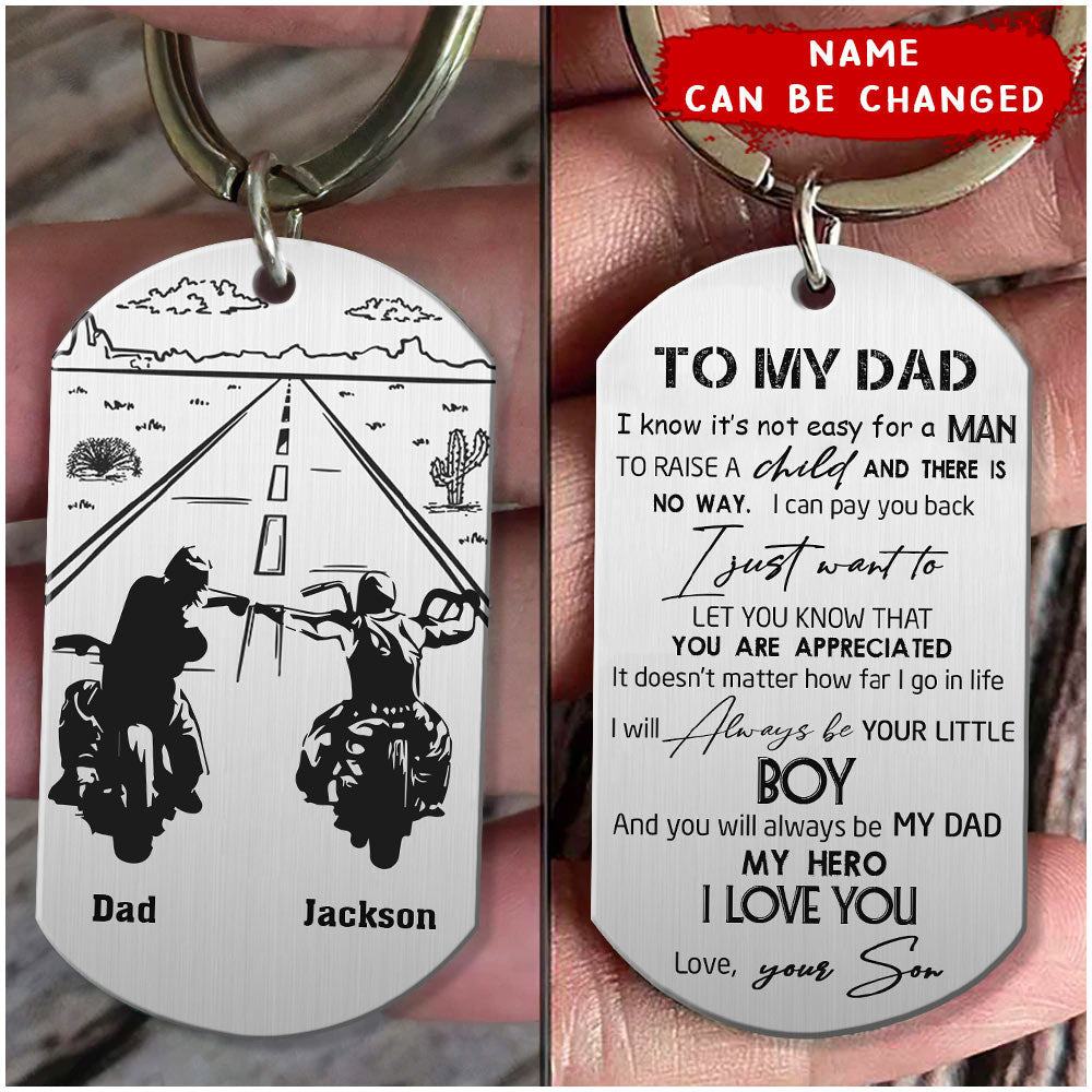 Father and Son Personalized Dog Tag Keychain PM28MAY22VA1