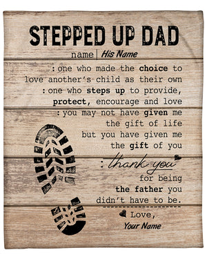 Perfect Christmas Gift For Stepped Up Dad Fleece Blanket