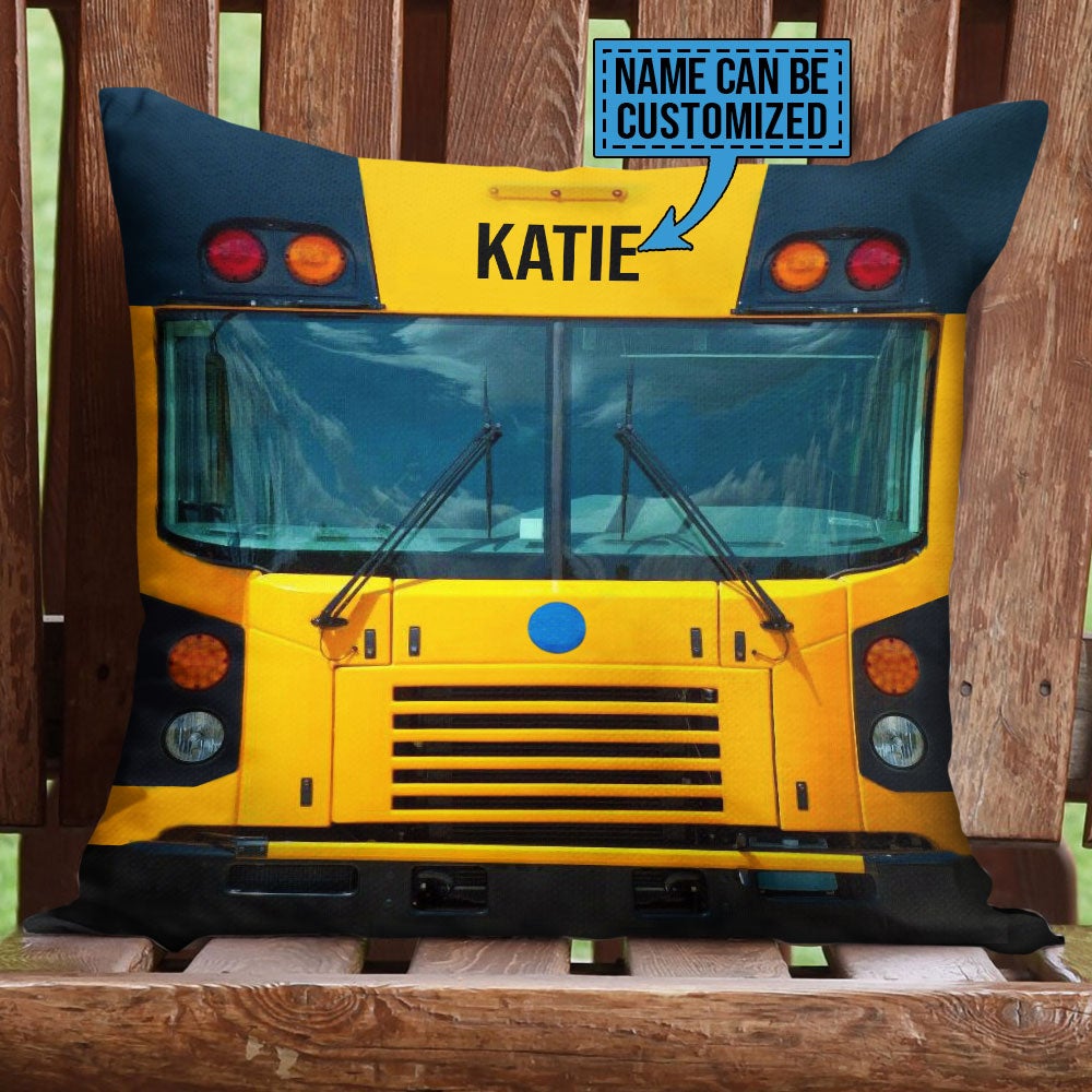 Personalized School Bus Head Customized Pillow