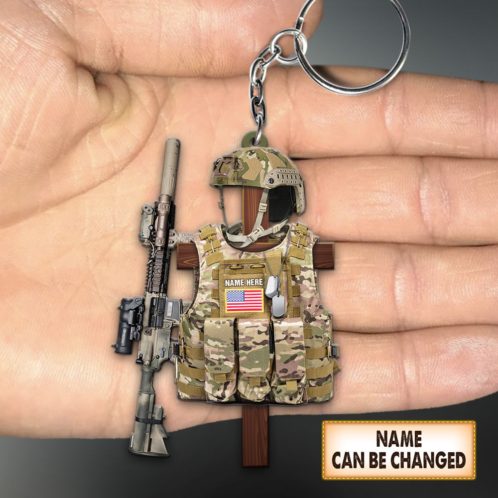 Personalized Armed Forces Combat Vest Keychain