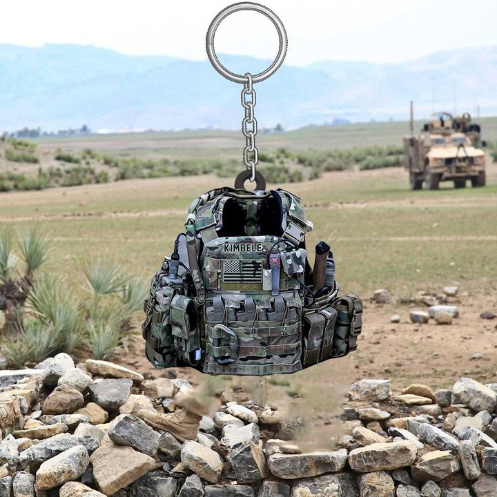 PERSONALIZED ARMY EQUIPMENT KEYCHAIN, CUSTOM EQUIPMENT FLAT ACRYLIC KEYCHAIN