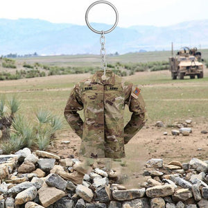 PERSONALIZED ARMY EQUIPMENT KEYCHAIN, CUSTOM EQUIPMENT FLAT ACRYLIC KEYCHAIN